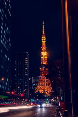 Mavi saatte Tokyo Kulesi manzarası.