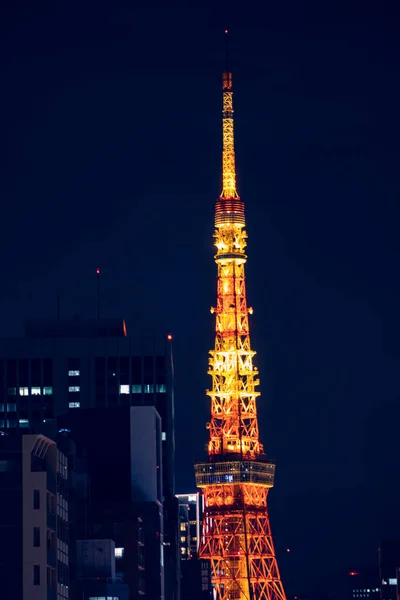 Tokyo Tower Widok Góry Nocy — Zdjęcie stockowe