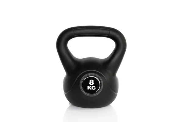 Beyaz arka planda siyah kettlebell