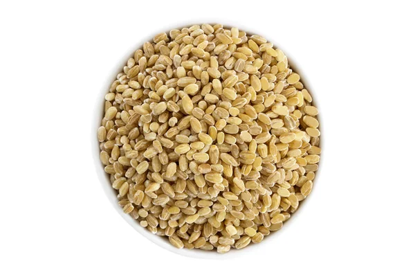 Pearl barley seeds in a cup from above — Stock Photo, Image