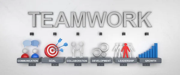 Teamwork Ontwikkeling Succes Doelstellingen Communicatie Leiderschap Groei Samenwerking — Stockfoto