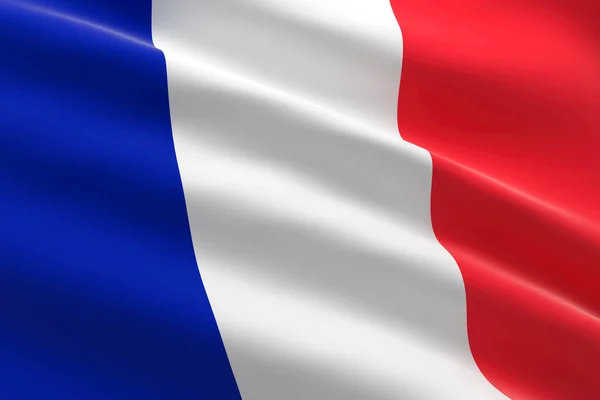 Флаг Франции Иллюстрация Размахивания Флагом Франции — стоковое фото