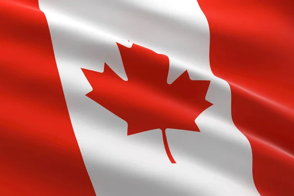 Bandera Canadá Ilustración Bandera Canadiense Ondeando —  Fotos de Stock