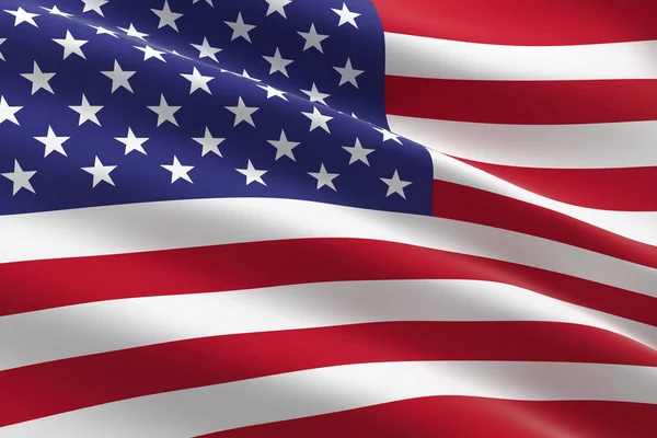Förenta Staternas Flagga Illustration Den Amerikanska Flaggan Vinka — Stockfoto