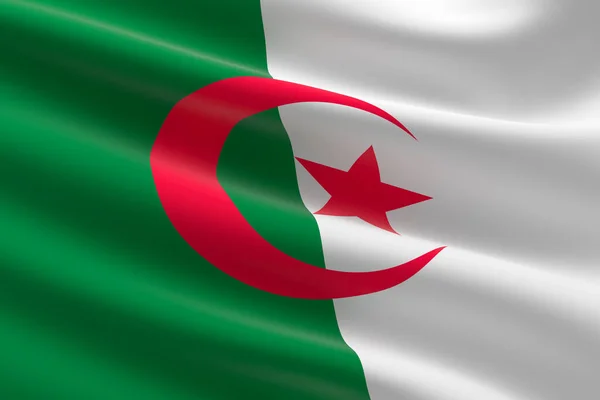 Algeriets Flagga Illustration Den Algeriska Flaggan Viftar — Stockfoto