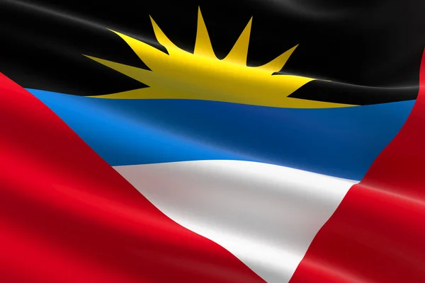 Antiguas Och Barbudas Flagga Illustration Antiguan Flaggan Viftar — Stockfoto