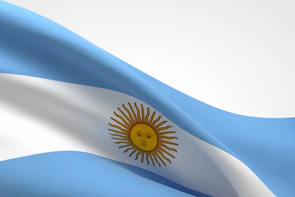 Rendering Della Bandiera Argentina Sventolante — Foto Stock