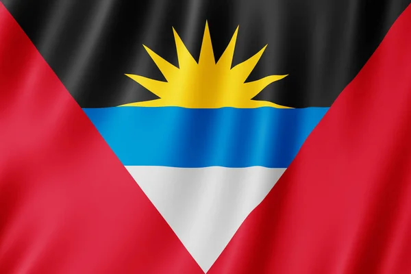 Flagga Antigua Och Barbuda Viftar Vinden — Stockfoto