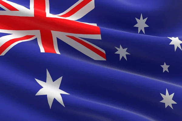 Bandera Australia Ilustración Bandera Australiana Ondeando — Foto de Stock