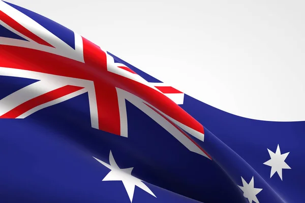 Representación Bandera Australiana Ondeando — Foto de Stock