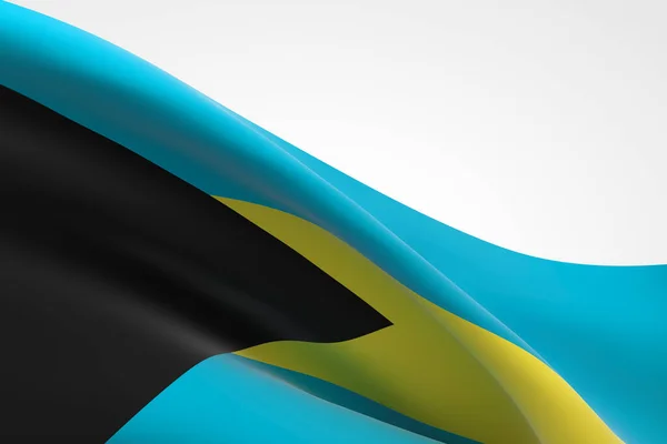Renderização Bandeira Bahamiana Acenando — Fotografia de Stock