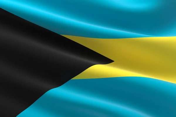 Bahamai Zászló Illusztrációja Bahamai Zászló Integetett — Stock Fotó