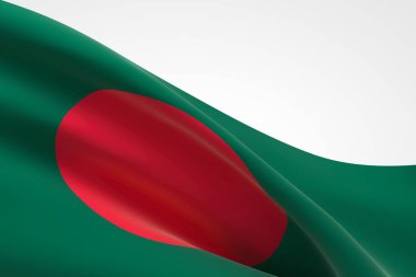 Bangladeş bayrağının 3D görüntüsü.