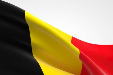 Belçika bayrağının 3D görüntüsü.