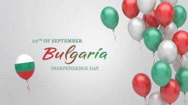 Bulgaristan 'da bayrak renklerinde balonlarla kutlama pankartı.