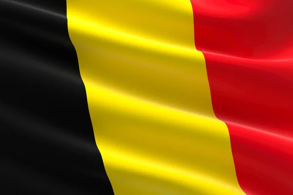 Flagge Belgiens Illustration Der Wehenden Belgischen Flagge — Stockfoto