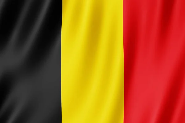 Belgium Zászló Integet Szélben — Stock Fotó