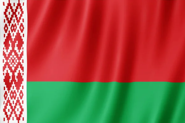 白俄罗斯国旗在风中飘扬 — 图库照片
