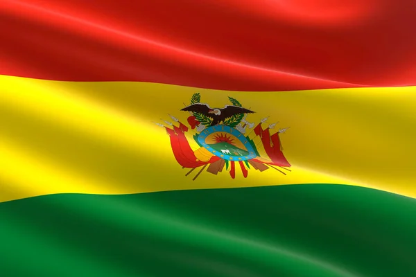 Vlag Van Bolivia Illustratie Van Vlag Van Bolivia Wapperend — Stockfoto