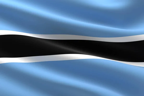 Illustration Botswana Flag Waving — Stock Photo, Image