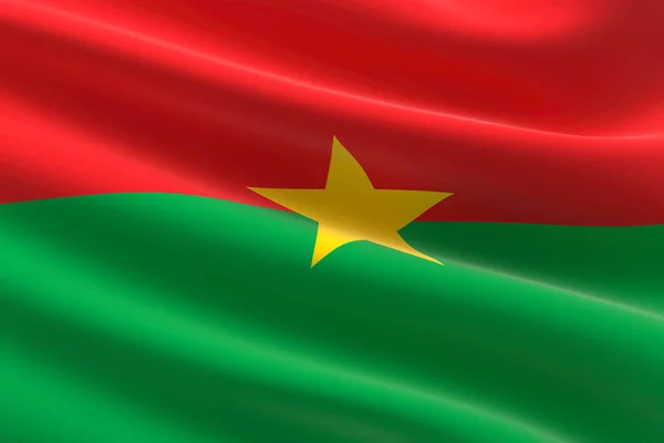 Bandeira Burkina Faso Ilustração Bandeira Burquesa Acenando — Fotografia de Stock