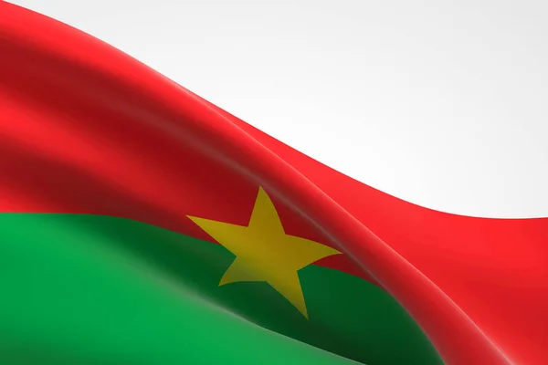 Darstellung Der Burkinischen Flagge Die Weht — Stockfoto