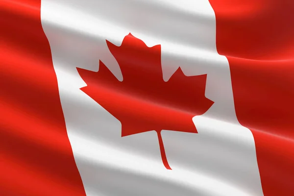 Bandera Canadá Ilustración Bandera Canadiense Ondeando —  Fotos de Stock