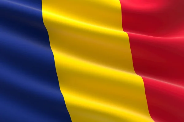 Bandeira Chade Ilustração Bandeira Chadiana Acenando — Fotografia de Stock