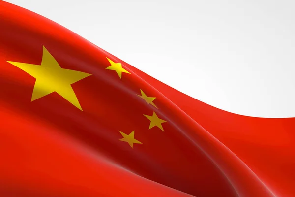 Weergave Van Chinese Vlag Zwaaiend — Stockfoto