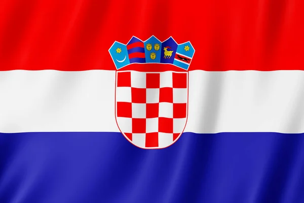 Kroatien Flagga Vinka Vinden — Stockfoto