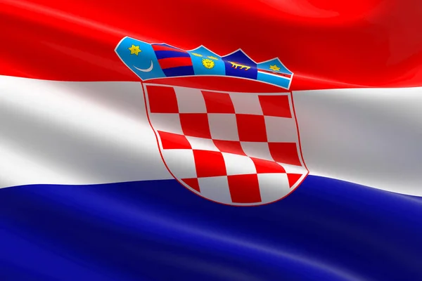 Kroatiens Flagga Illustration Den Kroatiska Flaggan Viftar — Stockfoto