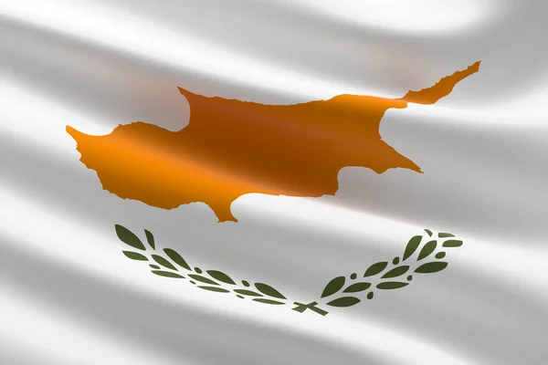 Vlag Van Cyprus Illustratie Van Cypriot Vlag Zwaaiend — Stockfoto