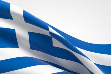 Yunan bayrağının 3D görüntüsü.