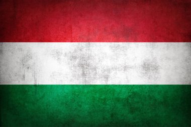 Grunge desenli Macaristan bayrağı.
