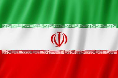 Rüzgarda sallayarak Iran bayrağı.