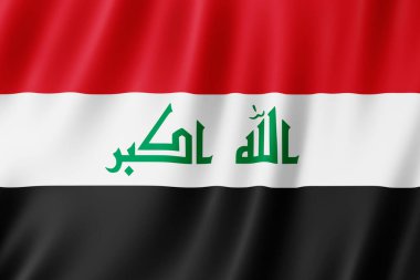 rüzgarda sallayarak Irak bayrağı.