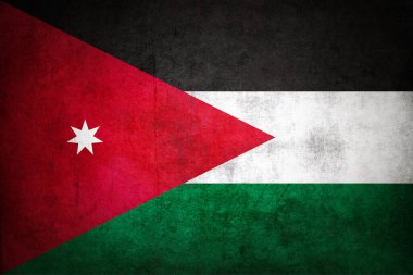 Grunge desenli Ürdün bayrağı.