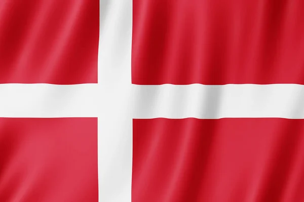 Denmark Flag Waving Wind — Stock Photo, Image