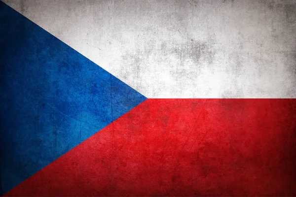Tjeckien Flagga Med Grunge Konsistens — Stockfoto