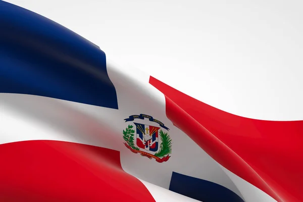 Render Dominican Republic Flag Wwaving — стокове фото