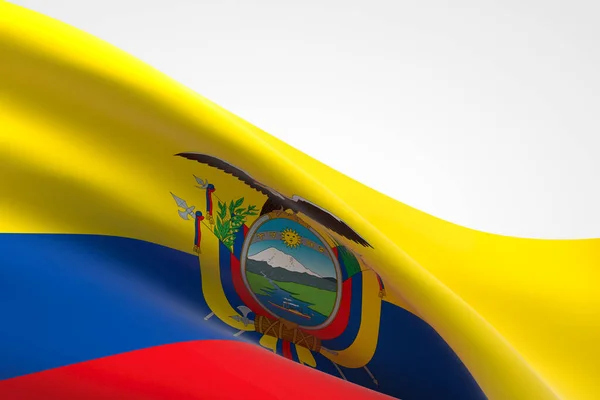 Renderowanie Flagi Ekuadoriańskiej — Zdjęcie stockowe