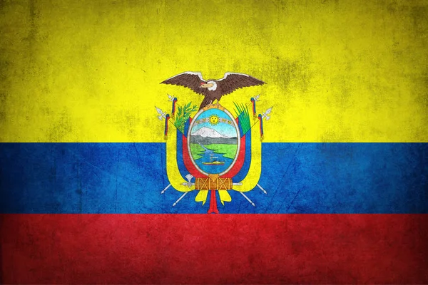 Bandeira Equador Com Textura Grunge — Fotografia de Stock