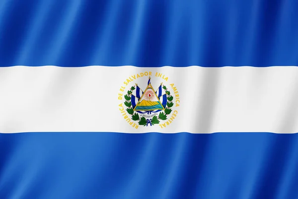 Σαλβαδόρ Σημαία Που Κυματίζει Στον Άνεμο — Φωτογραφία Αρχείου