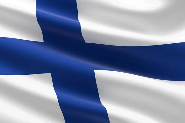 Flag Finland Illustration Finn Flag Waving — Stock Photo, Image