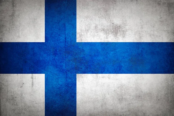 Bandera Finlandia Con Textura Grunge — Foto de Stock