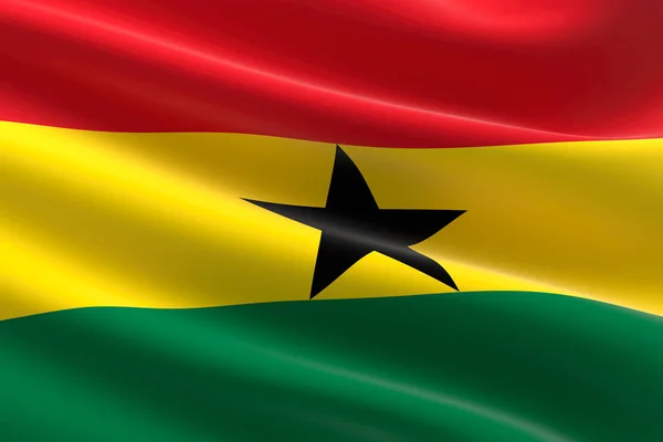 Bandeira Gana Ilustração Bandeira Ghanaian Acenando — Fotografia de Stock