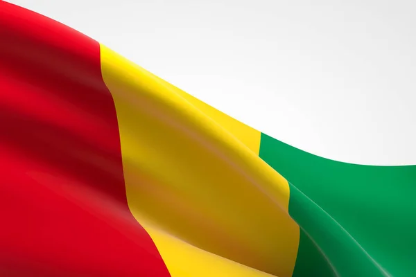Renderização Bandeira Guineense Acenando — Fotografia de Stock