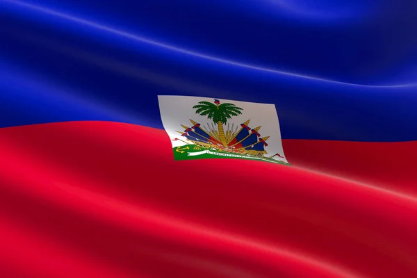 Vlag Van Haïti Illustratie Van Haïtiaanse Vlag Zwaaiend — Stockfoto