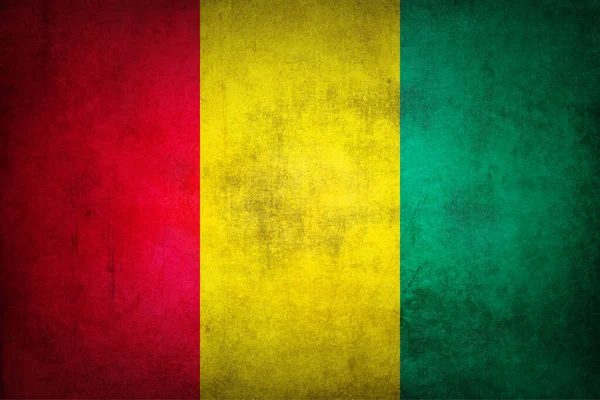 Flaga Gwinei Teksturą Grunge — Zdjęcie stockowe