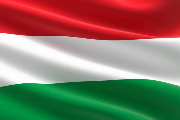 Bandera Hungría Ilustración Bandera Húngara Ondeando — Foto de Stock